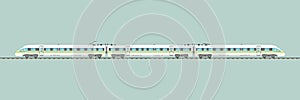 Flat high-speed train isolated vector express railway illustration photo