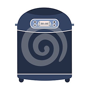Flat home bread maker icon, kitchen appliance