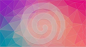 Flat horizontal multicolor triangle background