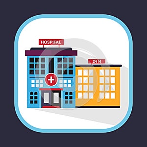 Flat hospital icon design inspiration vector.Hospital building flat icon with long shadow. hospital icon designs inspiration vecto