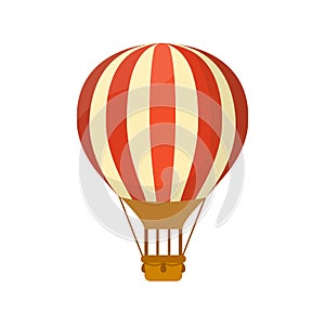 Flat hot air balloon symbol for illustration or logo design photo