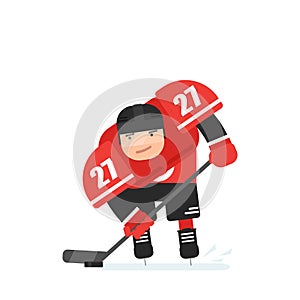 Flat ice hockey player character