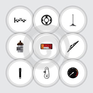 Flat Icon Auto Set Of Cambelt