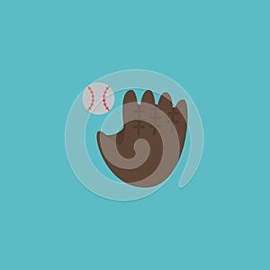 Flat Icon Baseball Element. Vector Illustration Of Flat Icon Glove Isolated On Clean Background. Can Be Used As Basebal