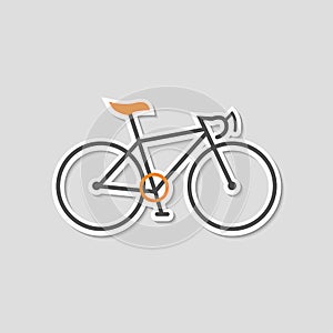 Flat icon for bicycle,sticker,vector illustration