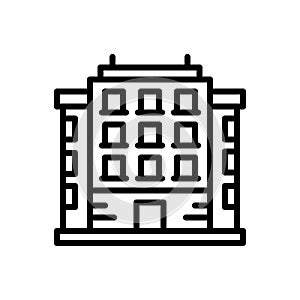 Black line icon for Flat, building and apartment
