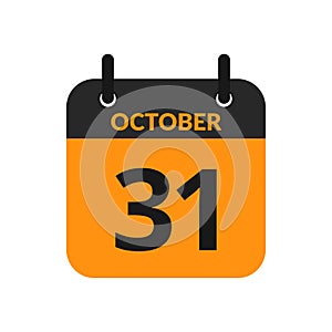 Flat icon calendar 31st October