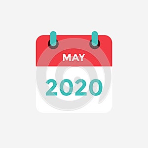 Flat icon calendar May 2020.