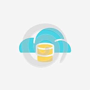 Flat Icon Cloud system and storage database.