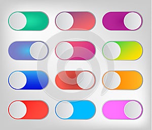 Flat icon colorful switchers onoff isolated on white background.