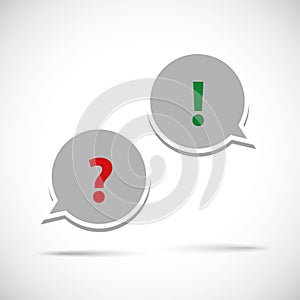 Flat icon of a communication question and answer faq