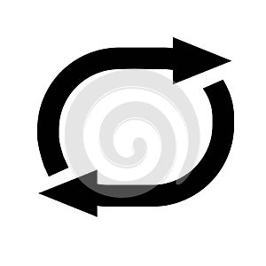 Flat icon of cyclic rotation, recycling recurrence, renewal.