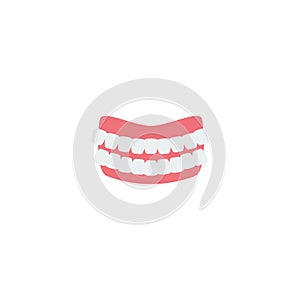 Flat Icon Denture Element. Vector Illustration Of Flat Icon Artificial Teeth Isolated On Clean Background. Can Be Used