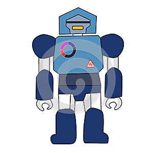 Flat icon design retro toy robot isolated on white background illustration vector , T-Shirt design for kids.