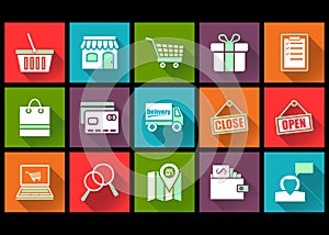 Flat icon design shopping and ecommerce photo