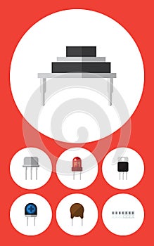 Flat Icon Device Set Of Recipient, Receiver, Transducer And Other Vector Objects. Also Includes Recipient, Destination