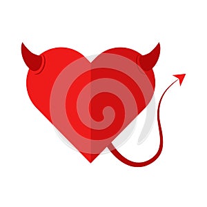 Flat icon devil heart