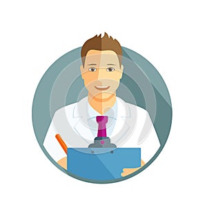 Flat icon of a doctor