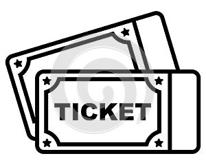 flat icon of entrance ticket to the event.