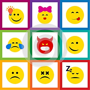 Flat Icon Expression Set Of Asleep