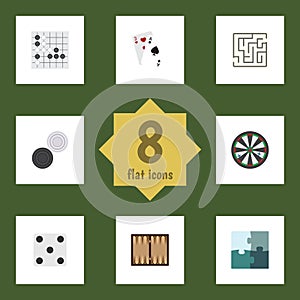 Flat Icon Games Set Of Dice, Arrow, Gomoku And Other Vector Objects. Also Includes Dice, Game, Lost Elements.