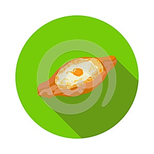 Flat icon of Georgian khachapuri