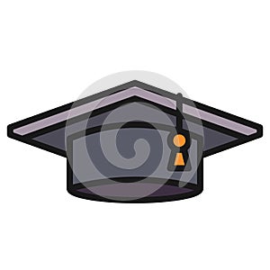Flat icon graduation hat