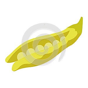 Flat icon green peas. Vector illustration