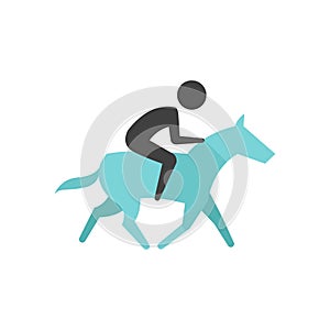 Flat icon - Horse riding