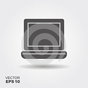 Flat icon laptop. Simple vector logo