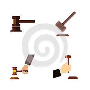 Flat Icon Lawyer Set Of Tribunal, Law, Government Building And Other Vector Objects. Also Includes Justice, Law, Crime