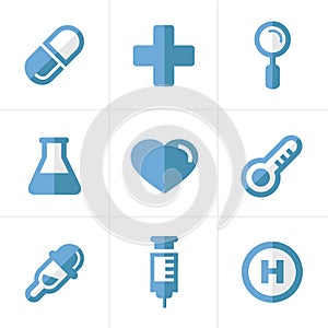 Flat icon Medical Icons Set, Vector Design