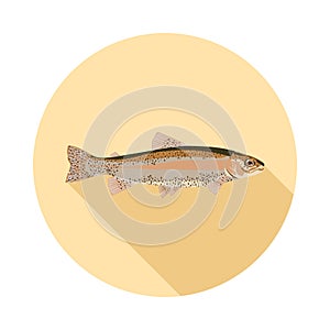 Flat icon natural trout