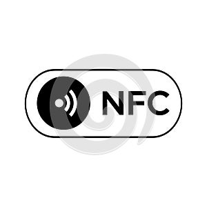Flat icon of nfc contactless payment icon