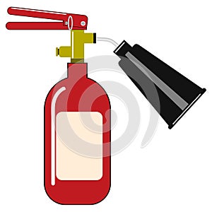 Flat icon of a nicely drawn red fire extinguisher