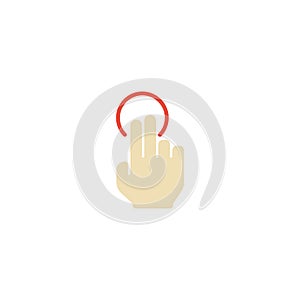 Flat Icon Nudge Element. Vector Illustration Of Flat Icon Single Tap On Clean Background. Can Be Used As Single photo