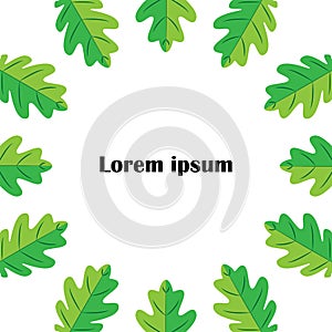 Flat Icon of oak leaf on white background. round, circle design. Vector illustration.