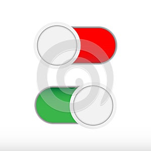 Flat icon On and Off Toggle switch button vector format