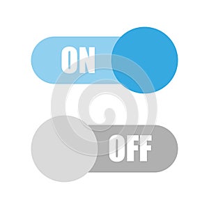 Flat icon On and Off Toggle switch button vector format