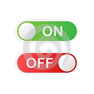 Flat icon On and Off Toggle switch button vector format. Vector illustration.