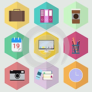 Flat icon office design illustrator