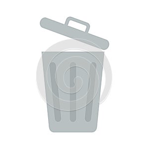 Flat icon opened trash can