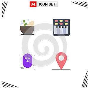 Flat Icon Pack of 4 Universal Symbols of hospital, halloween, soup, multimedia, ware wolf