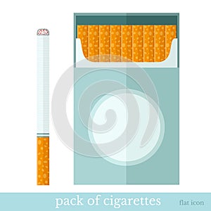 Flat icon pack of cigarette