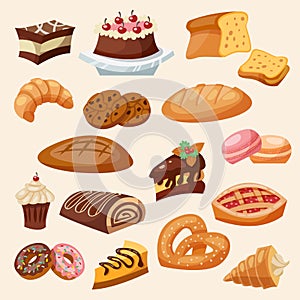 Flat Icon Pastry Set