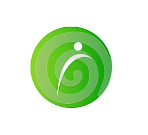 Flat icon people in green circle vector design element.