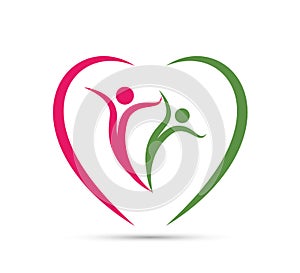 Flat icon people shaped heart vector design element.