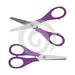 Flat icon purple scissors