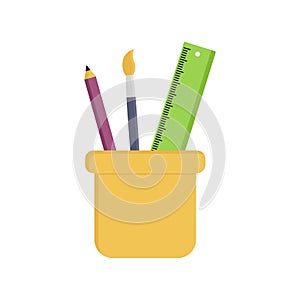 Flat icon school material