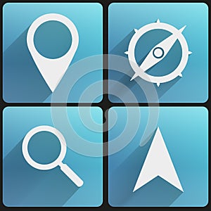 Flat icon set map marker for Web and Application.